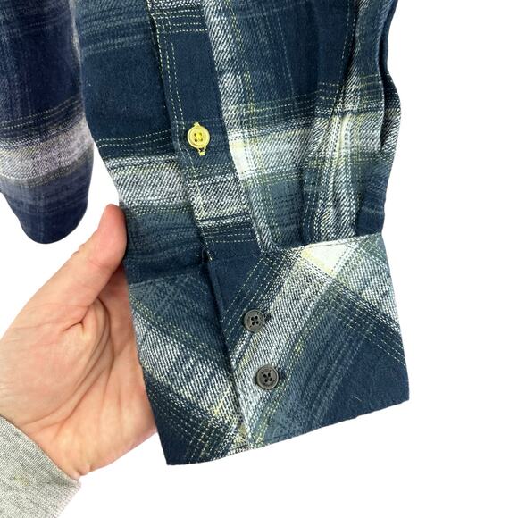 Scotch Soda Blue Plaid Cropped Flannel Top Women Sz XL Tomboy Femm Mountain Town - Picture 7 of 16
